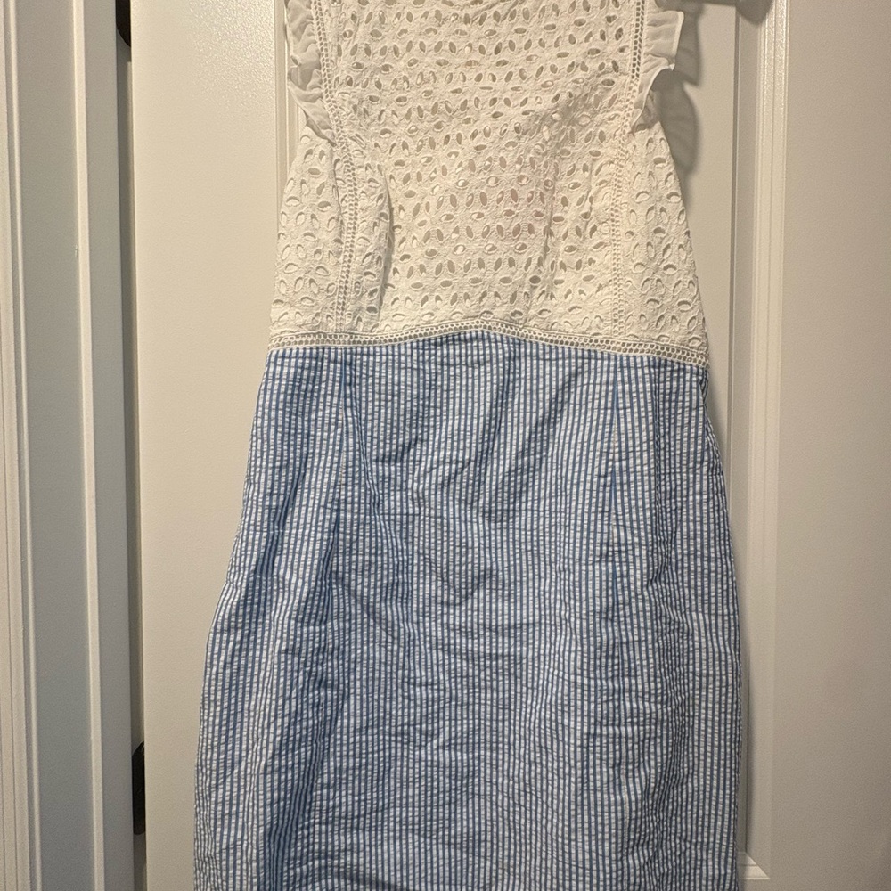 Lilly Pulitzer White and Blue Eyelet Dress